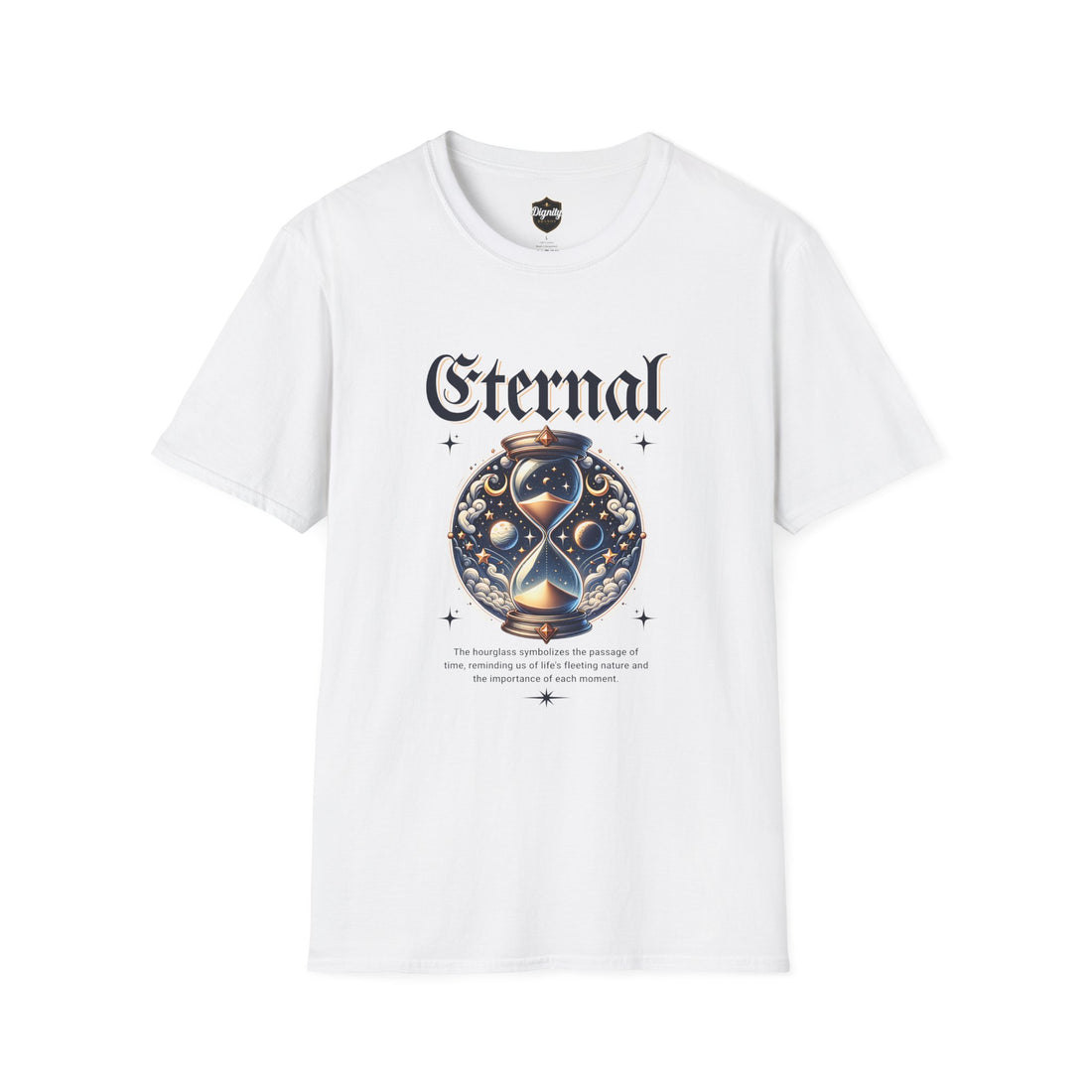 Eternal Hourglass T-Shirt — Celestial Night Sky Design
