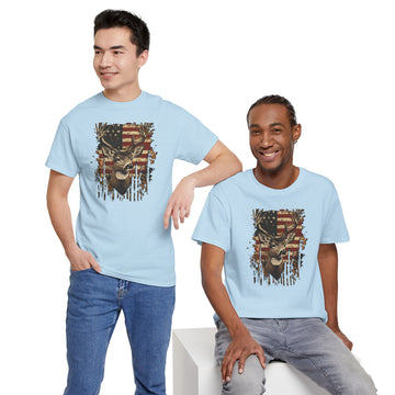 American Flag Deer T‑Shirt — Patriotic Buck Graphic Tee