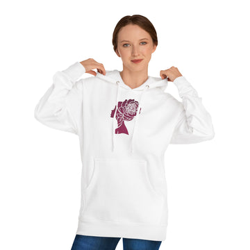 Floral Profile Hoodie — Rose Silhouette Graphic Sweatshirt
