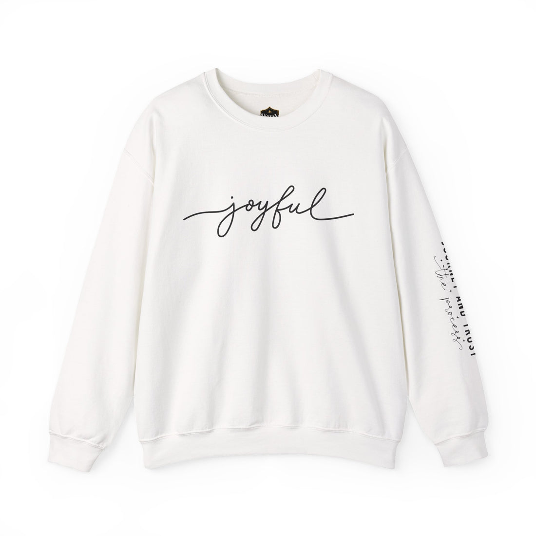 Joyful Script Sweatshirt — Minimalist Crewneck for Everyday Comfort