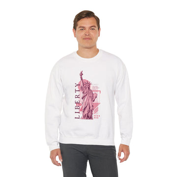 Liberty Statue Sweatshirt - Pink Statue of Liberty Crewneck