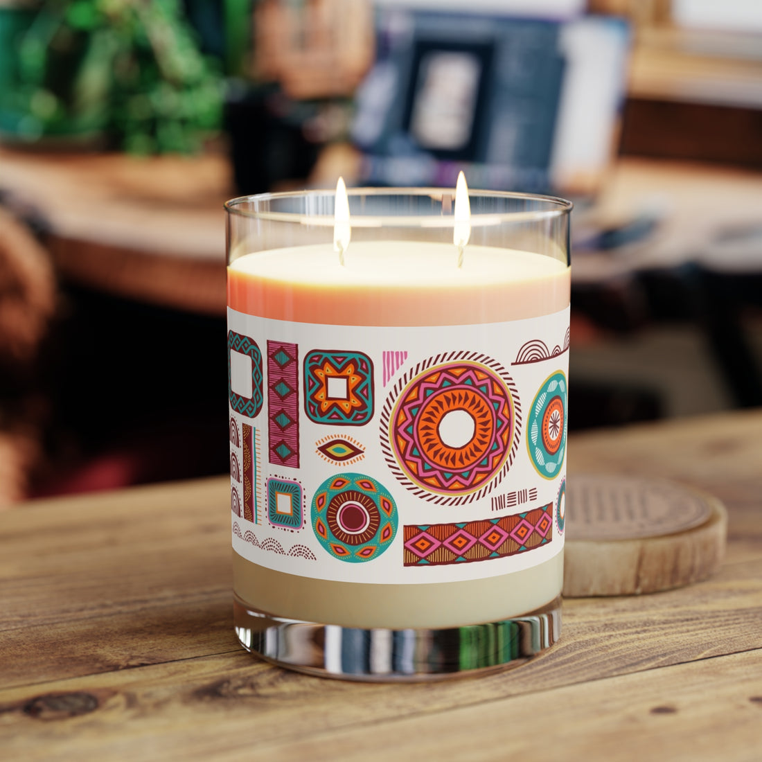 Bohemian Patterned Scented Candle - 11oz Full Glass