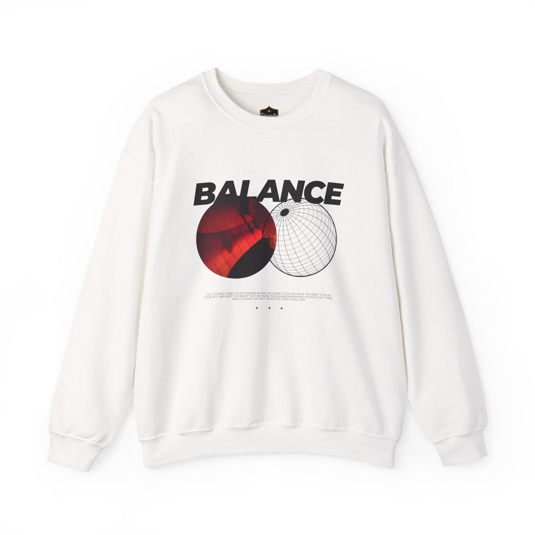 Balance Graphic Crewneck Sweatshirt — Yin Yang Minimalist Streetwear