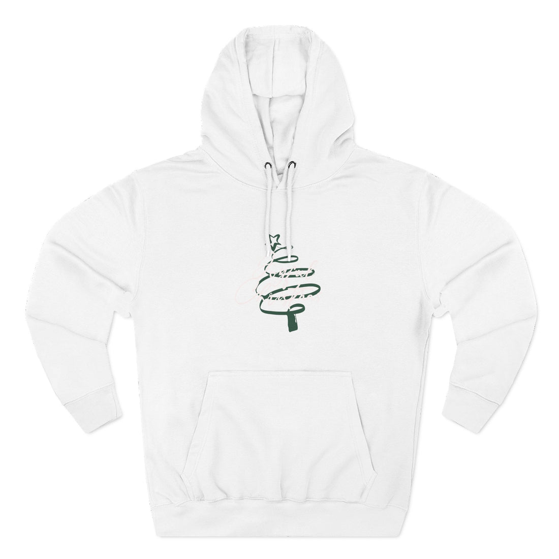 Minimal Spiral Tree Hoodie — Cozy Fleece Christmas Sweatshirt