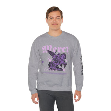 Crewneck Sweatshirt — 'Mercy' Gothic Pegasus Graphic