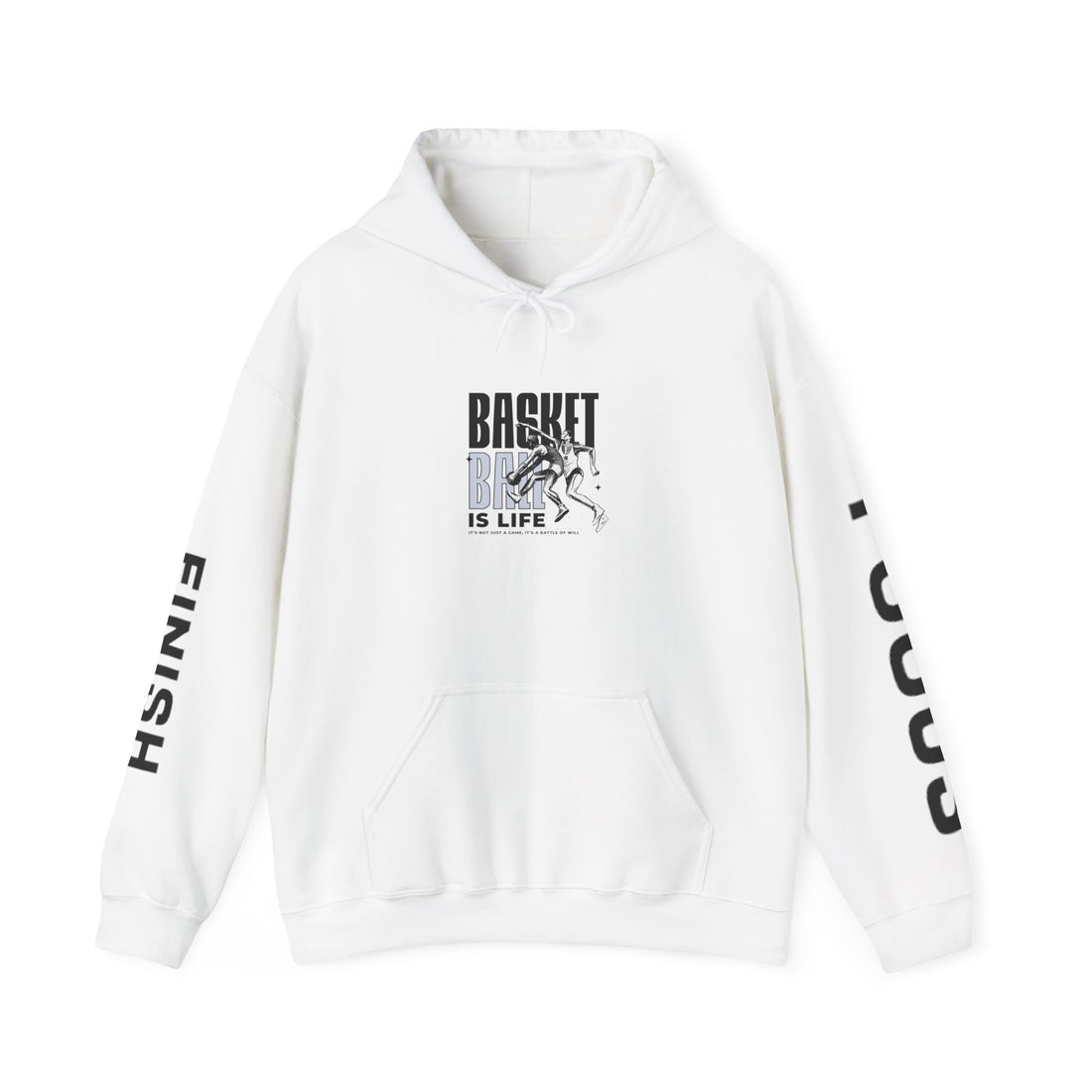 Fight Graphic Hoodie — 'Fight' Back Print with Focus & Finish Sleeve Text