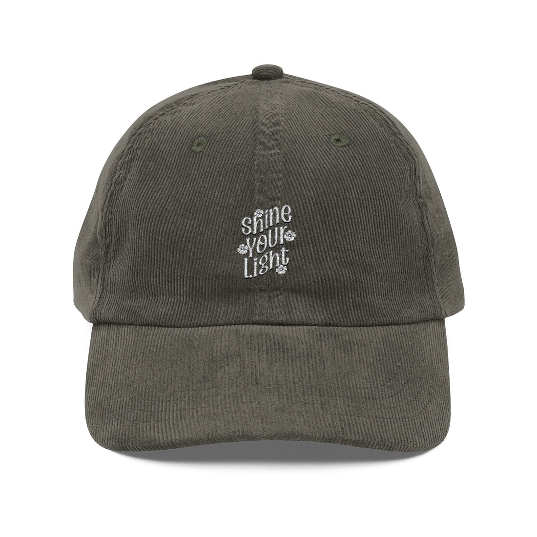 Corduroy Cap — Embroidered “Shine Your Light” Vintage Baseball Hat