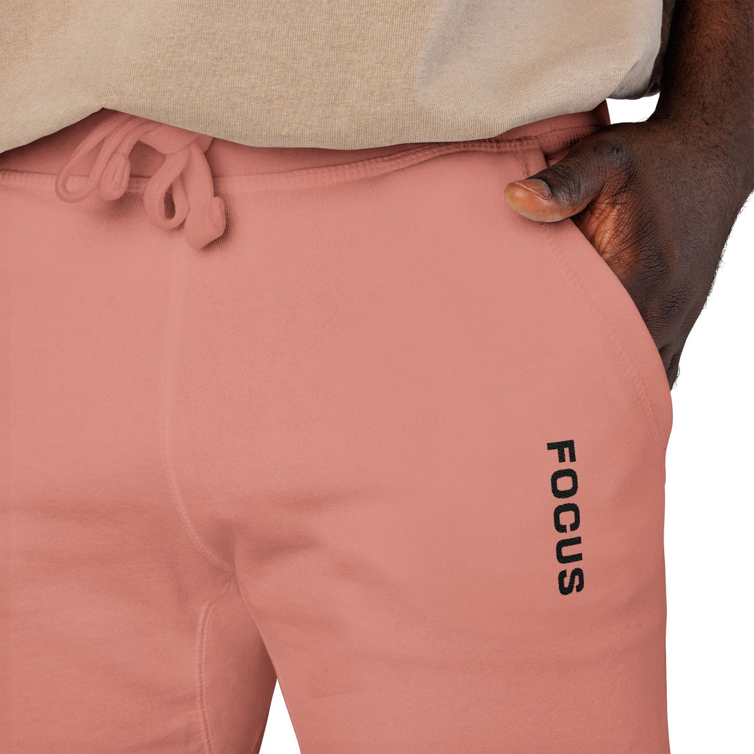 Embroidered "FOCUS" Fleece Sweatpants — Cozy Joggers for Everyday Comfort