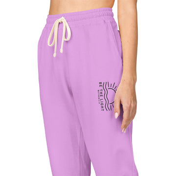 Embroidered Heart Maze Sweatpants — Garment-Dyed Fleece Joggers