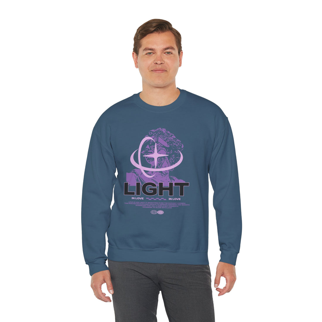 Light Graphic Sweatshirt — Purple Astral Collage Crewneck