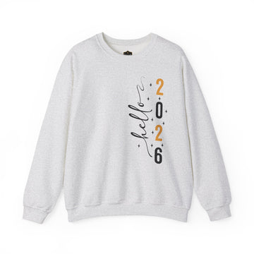 2026 New Year Crewneck Sweatshirt — "Hello 2026" Vertical Graphic