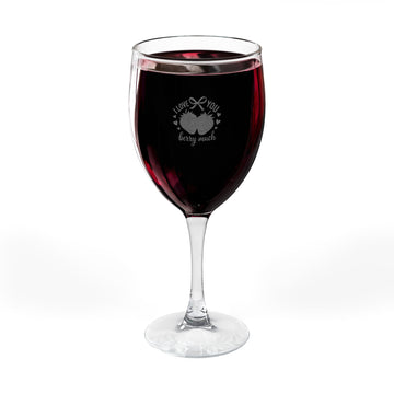 Engraved 10.5oz Wine Glass — Elegant Floral Crest Design, Personalized Gift for Weddings & Anniversaries