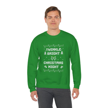 Christmas Mistletoe "Twinkle Bright Christmas Night" Ugly Sweater Crewneck