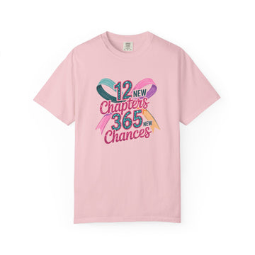 T‑Shirt — "12 New Chapters, 365 New Chances" Inspirational Ribbon Tee