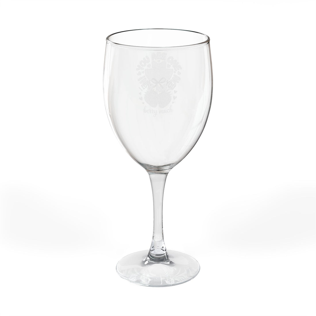 Engraved 10.5oz Wine Glass — Elegant Floral Crest Design, Personalized Gift for Weddings & Anniversaries
