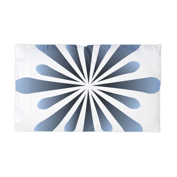Blue Radial Floral Microfiber Pillowcase — Modern Decorative Pillow Cover