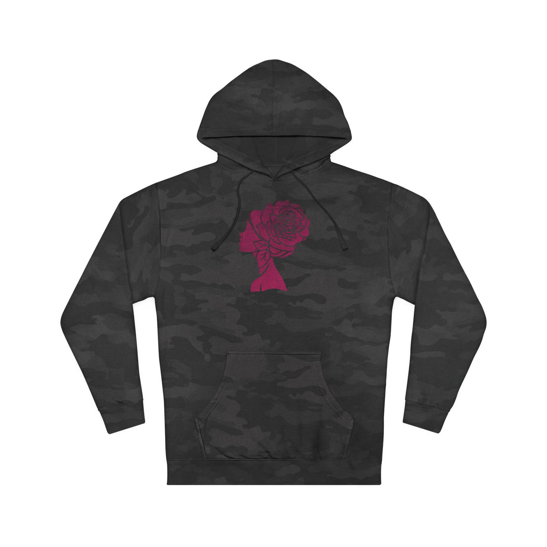 Floral Profile Hoodie — Rose Silhouette Graphic Sweatshirt