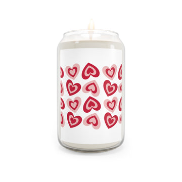 Heart Pattern Soy Candle — 13.75oz Scented Jar (Valentine’s Day, Romantic Gift)