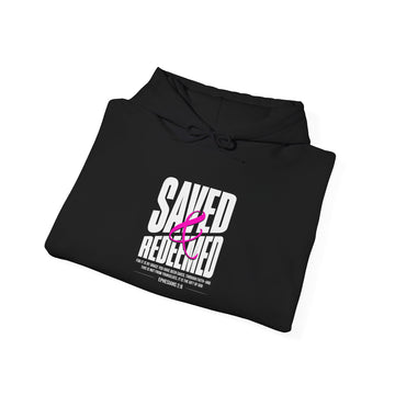 Saved Redeemed Hoodie — Inspirational Christian Faith Sweatshirt (Back: Stronger Than You Think)
