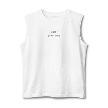 Custom Muscle Tank Top — "Print it your way" Minimal Graphic