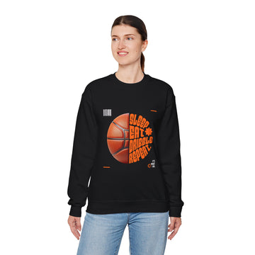 Basketball Crewneck Sweatshirt — "Sleep Eat Dribble Repeat" Graphic