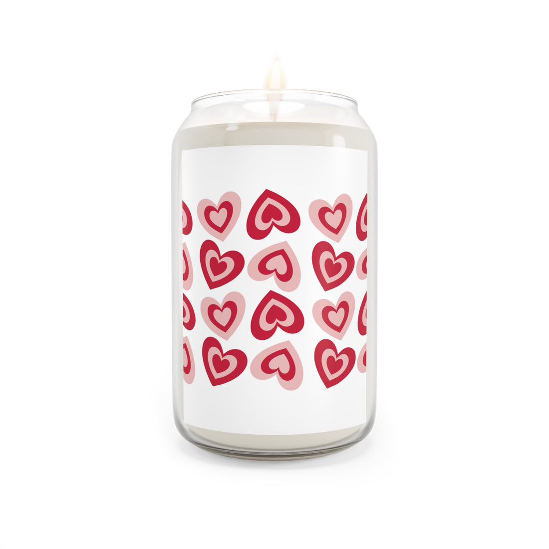 Heart Pattern Soy Candle — 13.75oz Scented Jar (Valentine’s Day, Romantic Gift)
