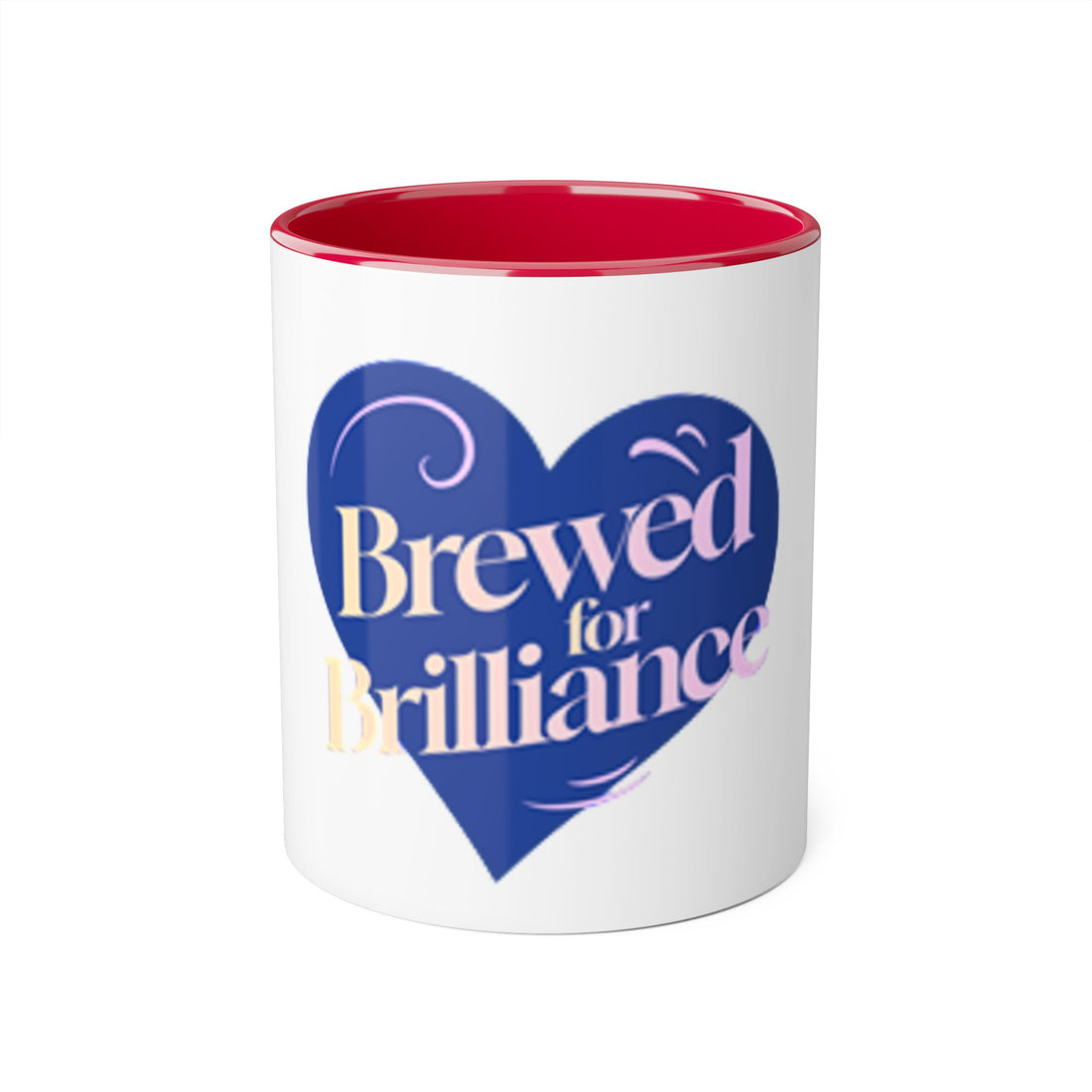 Brewed for Brilliance Accent Coffee Mug — 11oz Inspirational Heart Design