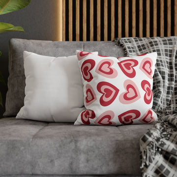 Valentine Heart Pattern Pillowcase — Square Decorative Throw Pillowcase