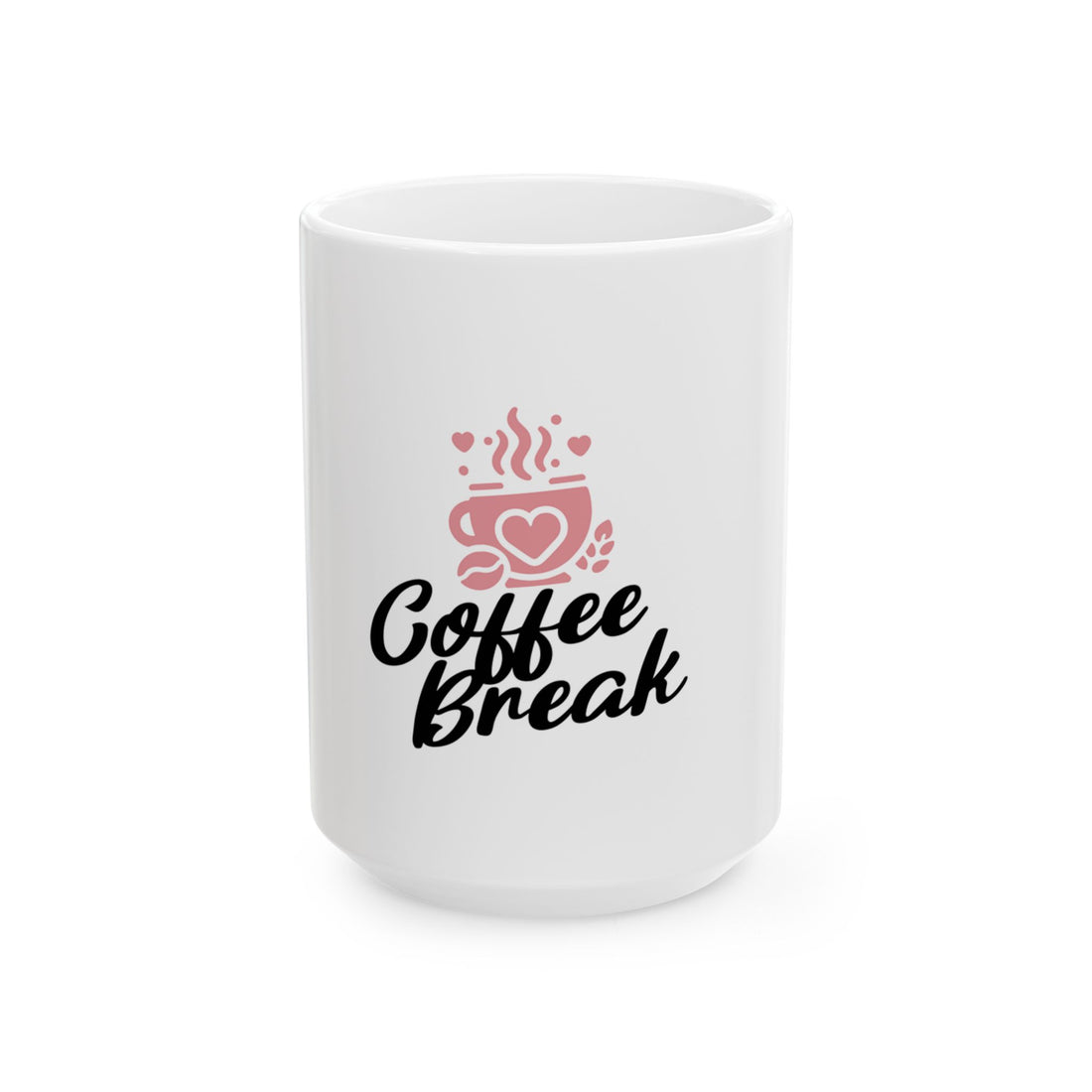 Coffee Break Mug — Cute Heart Coffee Cup Ceramic Tea Mug (11oz & 15oz)