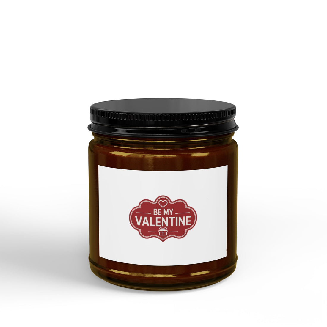 Valentine Scented Soy Candle — “Be My Valentine” Amber Jar (4oz & 9oz)