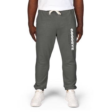 Goodbye Vertical Logo Sweatpants — Garment-Dyed Fleece Joggers