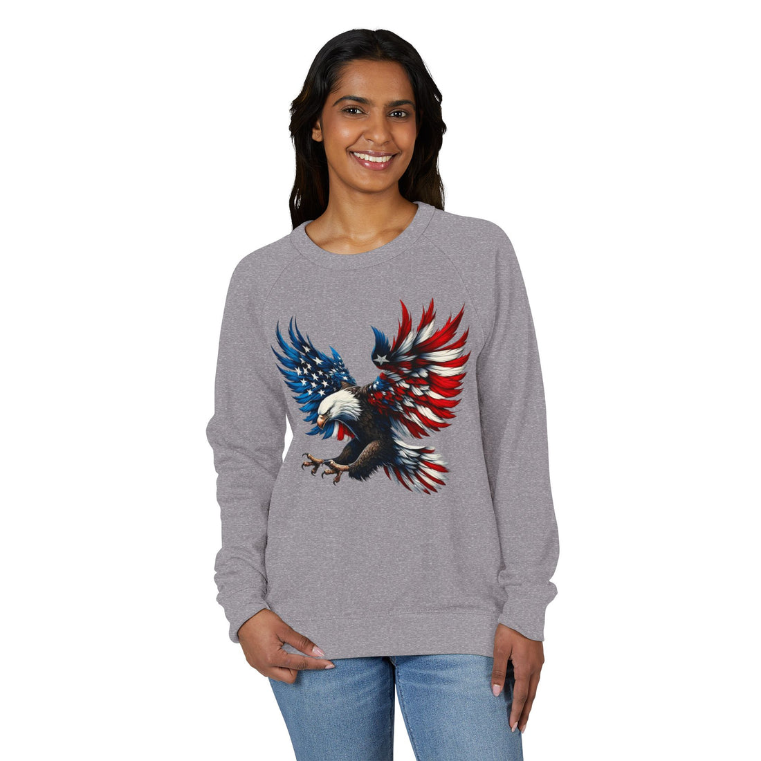 Crewneck Sweatshirt — Patriotic American Bald Eagle Graphic