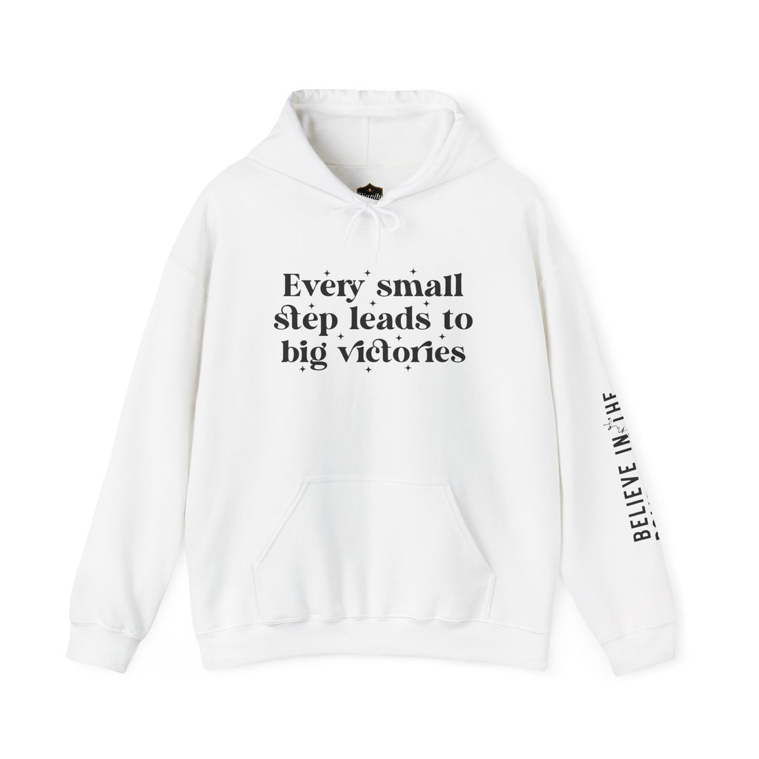 Inspirational Hoodie — “Every small step leads to big victories” Motivational Hooded Sweatshirt