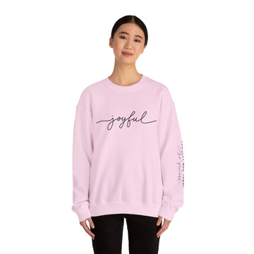 Joyful Script Sweatshirt — Minimalist Crewneck for Everyday Comfort