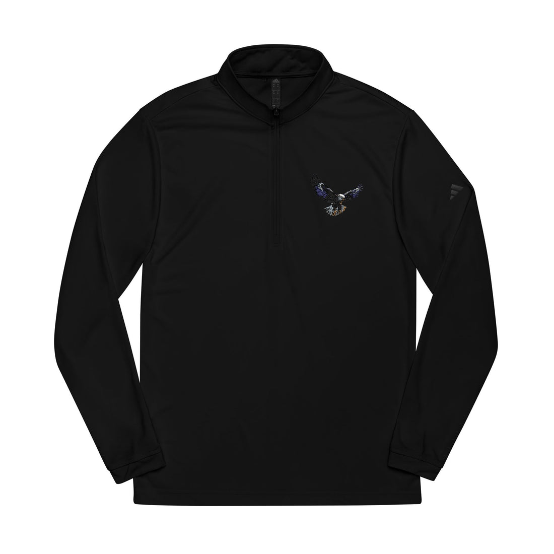 Embroidered Eagle Quarter-Zip Pullover